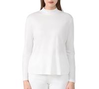 Women's Mulberry Silk Thermal Underwear Long Johns Top Mock Neck Lightweight Silk Shirt Baselayer Undershirts Blouse (White,M)