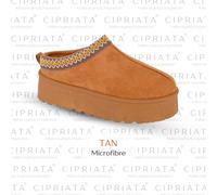 Womens Mule Slippers Cipriata Platform Warm Slip On Fur Lined Ladies Outdoor