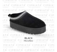 Womens Mule Slippers Cipriata Platform Warm Slip On Fur Lined Ladies Outdoor