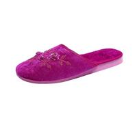 Womens Mule Slippers Flat Indoor House Slippers Warm Plush Slides | Slip On Slippers With Floral Print Cozy Closed Toe Slides Indoor House Shoes Winter Lounge Slippers