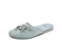 Womens Mule Slippers Flat Indoor House Slippers Warm Plush Slides | Slip On Slippers With Floral Print Cozy Closed Toe Slides Indoor House Shoes Winter Lounge Slippers