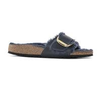 Women's mules Birkenstock Madrid Big Buckle Shearling Oiled Leather Bleu 37 Étroit