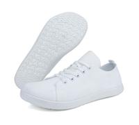 Women's Mules Comfortable Slip on Sneakers Tennis Shoes Summer Backless Canvas Shoes Close Toed Sandals Lightweight Lace Up Daily Walking Sneakers Outdoor Non Slip Footwear (1-White, 6)