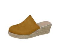Women'S Mules Sandals 2025 Closed Toe Espadrilles Wedges Platform Sliders Comfortable Slip On Backless Orthopedic Slippers Casual Wide-Fit Lightweight Mules Summer Wedge Heel Walking Shoes