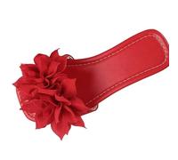 Women's Mules, Sandals, Slides with Heel, Women's Summer Flat Casual Fashion Slippers, Floral Decorations, One Line Beach Slippers, Mules, red, 8.5 UK