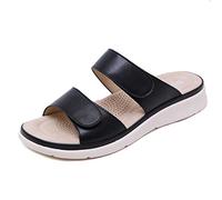 Womens Mules Sandals Slip-On Slipper Arch Support Super Soft Comfort Wide Fit Slippers Ladies Beach Sliders Sandals Size 2.5-8 UK (3.5,Black)