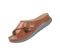 Women's Mules Thick Sole Slippers Outdoor Slippers Open Toe Orthoslippers Non-Slip Slippers Back Open Women's Shoes Breathable Women's Slippers Comfortable Flip Flops, brown, 6 UK