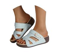 Women's Mules with Footbed, Platform Women's Sandals, Summer Comfortable Wedge Sandals with Adjustable Strap, Beach Shoes, Wedge Heel Slippers, Open Cap Platform Sandals for Mother's Day, Seniors