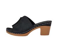 Women's Mules with Heel, Sandals, Elegant Closed Trekking Sandals, Breathable Mules, Comfortable Sandals, Bedroom Sliders, Boho Slides, Solid Beach Sandals, Flat Summer Sandals, black, 10 UK