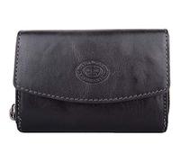 Womens Multi-Functional Buffled Crumple Leather RFID Protected Money Credit Card Purse - Black