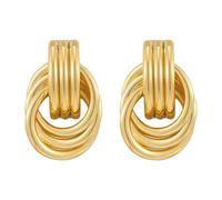 Women's Multi-Layer Hoop Earrings, Vintage Irregular Multi-Layer Earrings, Women's Hoop Pendant Earrings Round Women's，Statement Fashion Dainty Jewelry Gifts for Women (Gold)