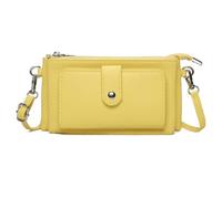 Women's Multi Pocket Crossbody Wallet | Detachable Strap Small Everyday Purse with ID Window Shoulder Bag R0022 (Yellow)