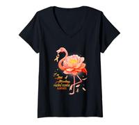 Women's Multiple Sclerosis I Still Standing Flamingo MS Warrior V-Neck T-Shirt