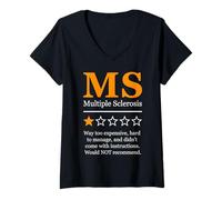 Women's Multiple Sclerosis Sarcastic One Star Review V-Neck T-Shirt