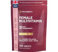 Womens Multivitamins and Minerals with Marine Collagen & Hyaluronic Acid | 31 Essential Vitamins, Minerals, & Botanicals with Cranberry, Iron, Biotin, B6 & More - 120 Tablets - by Horbaach