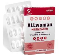 Women's Multivitamins & Minerals with 14 Essential Vitamins & Minerals for Women's Health - 30 Tablets Gluten-Free & No Synthetic Fillers or Binders - Vitamin A, B, C, D, Iron, Zinc, Folic Acid - Veg