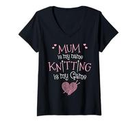 Women's Mum is My Name Knitting is My Game T-Shirt V-Neck T-Shirt