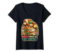 Women's Mum Writes the Best Chapters Reading Lover V-Neck T-Shirt