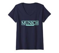 Womens Munich Germany - München Bayern Deutschland Label CV26X V-Neck T-Shirt