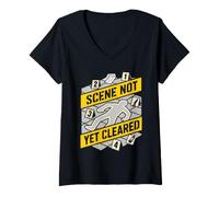 Women's Murder Mystery Whodunit Party Detective Costume Suspect Game V-Neck T-Shirt