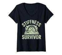 Womens Muscle Hangover Athlete Funny Stiffness Survivor V-Neck T-Shirt