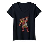 Womens Muscular Giant Warrior with Club - Cyclops V-Neck T-Shirt