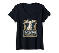Women's Musée du Louvre Paris France La Victoire de Samothrace V-Neck T-Shirt