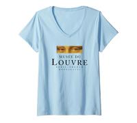 Women's Musée du Louvre Paris France Since 1793 Mona Lisa Eyes V-Neck T-Shirt