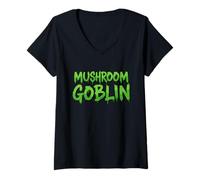 Womens Mushroom Goblin Fungi Spore Bearing Fruit Gourmet Edible Cap V-Neck T-Shirt