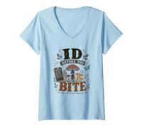 Women's Mushroom Hunter Wild Foraging Field Guide Forager V-Neck T-Shirt