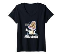 Womens Mushroom Scientist Ask Me About Mycology V-Neck T-Shirt