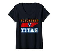 Womens Music City Nashville TN Volunteer Titan Circle and Stars V-Neck T-Shirt
