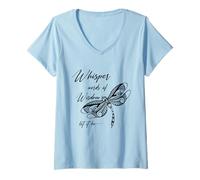 Womens Music Lover Motivational Quote Whisper Word Of The Wisdom V-Neck T-Shirt