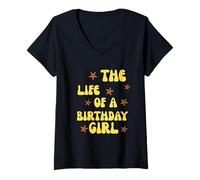 Womens Music Show Fans The Life of A Birthday Girl Party Fashion V-Neck T-Shirt