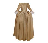 Women's Musical Hamilton Cosplay Angelica Peggy Eliza Schuyler Costume Colonial Lady Corset-Style Dress, Apricot, XL