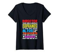 Womens Musical Lover Director Altos Tenors Sopranos V-Neck T-Shirt