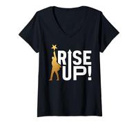 Womens Musical Theatre Geek Rise Up Nerd Broadway Musical Theater V-Neck T-Shirt