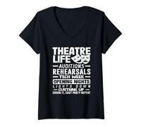 Womens Musicals Theatre Life Musical Lover Auditions Rehearsals V-Neck T-Shirt