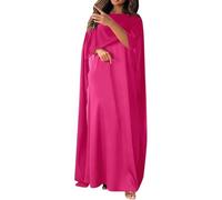 Women's Muslim Robe Muslim Elegant Flowing Fashion Prayer Clothing Abaya Loose Comfortable Aesthetic Dress Islamic Middle East Ramadan Prayer Robe (Rose,L)