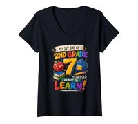 Women's My 1st Day of 2nd Grade I Am 7 Years Old Ready to Learn! V-Neck T-Shirt