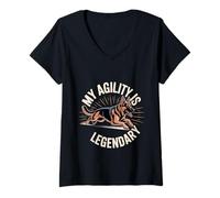 Womens My Agility is Legendary Reflex Training Ninja |- V-Neck T-Shirt