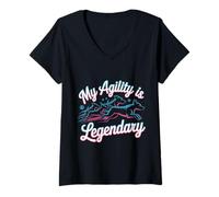 Womens My Agility Is Legendary Reflex Training Ninja |------ V-Neck T-Shirt