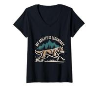 Womens My Agility Is Legendary Reflex Training Ninja |-- V-Neck T-Shirt