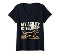 Womens My Agility is Legendary Reflex Training Ninja |- V-Neck T-Shirt