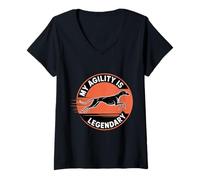 Womens My Agility is Legendary Reflex Training Ninja - V-Neck T-Shirt