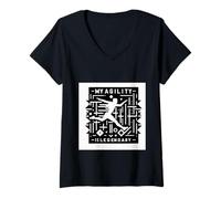 Womens My Agility is Legendary Reflex Training Ninja ||- V-Neck T-Shirt