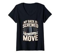 Women's My Back is Screwed But I Still Can Move Spine V-Neck T-Shirt