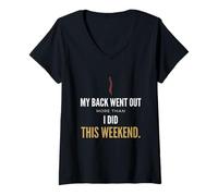 Women's My Back Went Out More Than I Did This Weekend Funny Aging T V-Neck T-Shirt