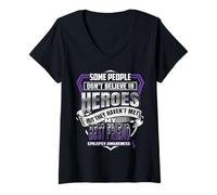 Womens My Best Friend's Fight is My Fight Epilepsy Warrior V-Neck T-Shirt