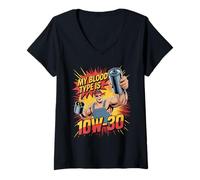 Womens My Blood Type is 10W-30 V-Neck T-Shirt